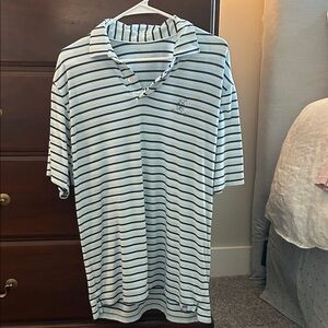 Peter Millar East Lake Navy and White Striped Polo Shirt